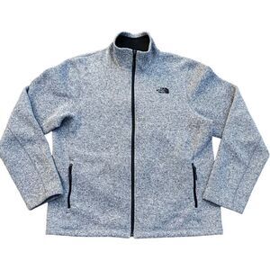 Vintage The North Face MENS Size XL Full Zip Heathered Gray Sweater/Jacket